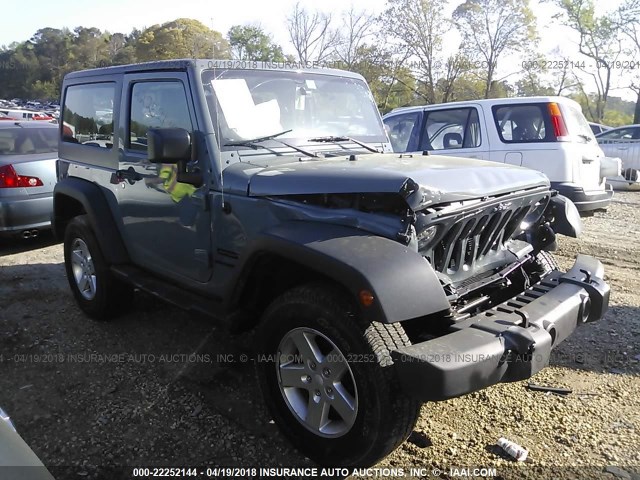 1C4AJWAG8FL676574 - 2015 JEEP WRANGLER SPORT GRAY photo 1