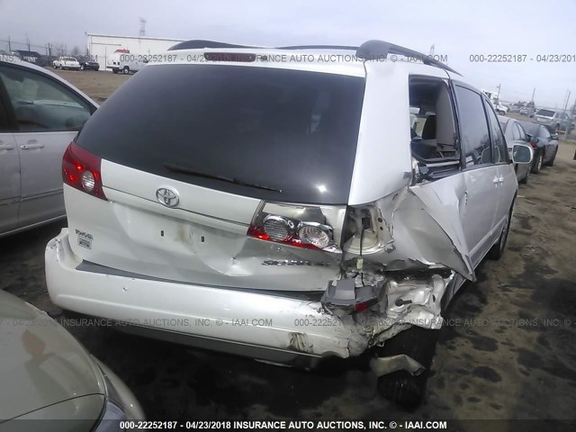 5TDZA22C26S456613 - 2006 TOYOTA SIENNA XLE/XLE LIMITED WHITE photo 4