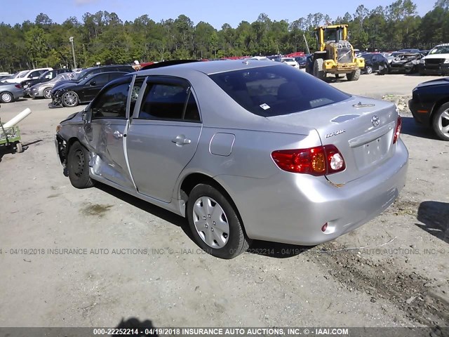 2T1BU40E19C038016 - 2009 TOYOTA COROLLA S/LE/XLE SILVER photo 3