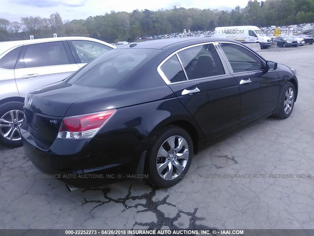 1HGCP36848A052861 - 2008 HONDA ACCORD EXL BLACK photo 4