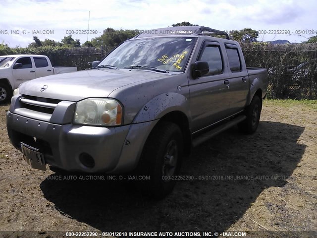 1N6ED27T74C461252 - 2004 NISSAN FRONTIER CREW CAB XE V6 GRAY photo 2