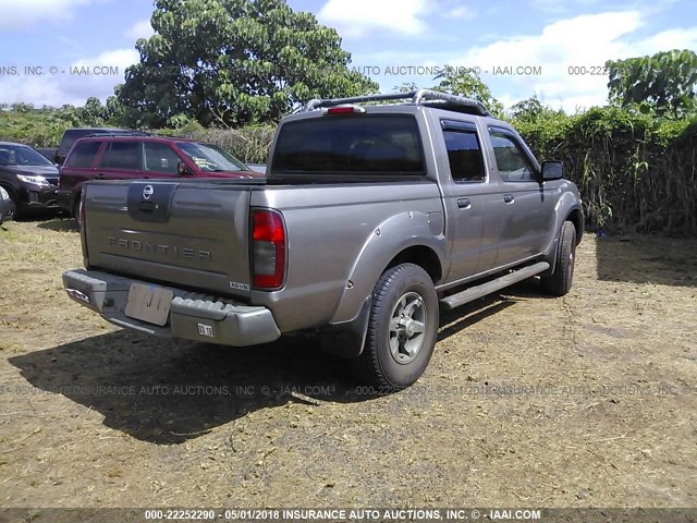 1N6ED27T74C461252 - 2004 NISSAN FRONTIER CREW CAB XE V6 GRAY photo 4