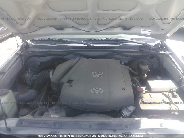 5TELU42N25Z130144 - 2005 TOYOTA TACOMA DOUBLE CAB 银色 照片 10