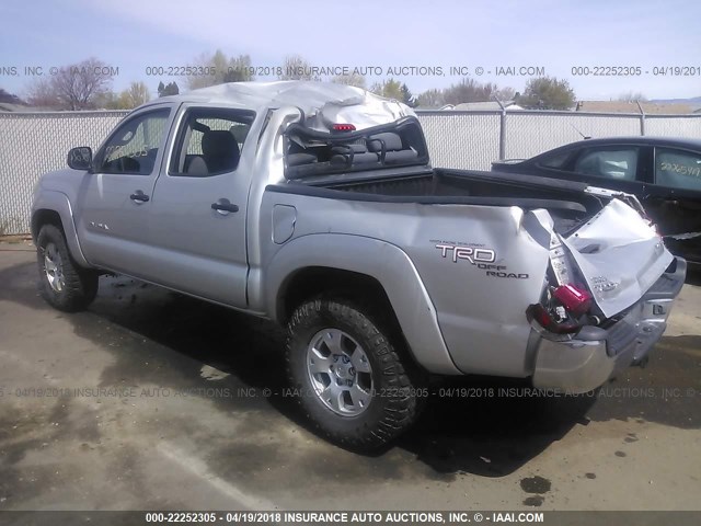5TELU42N25Z130144 - 2005 TOYOTA TACOMA DOUBLE CAB 银色 照片 3