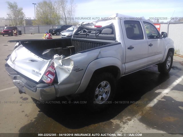 5TELU42N25Z130144 - 2005 TOYOTA TACOMA DOUBLE CAB 银色 照片 4