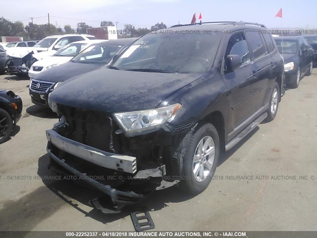 5TDZK3EH6CS050081 - 2012 TOYOTA HIGHLANDER SE BLACK photo 2