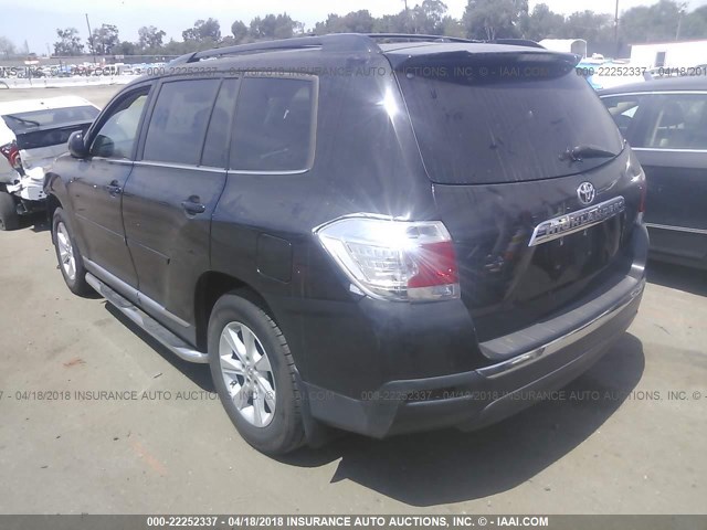 5TDZK3EH6CS050081 - 2012 TOYOTA HIGHLANDER SE BLACK photo 3