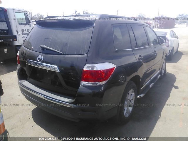 5TDZK3EH6CS050081 - 2012 TOYOTA HIGHLANDER SE BLACK photo 4