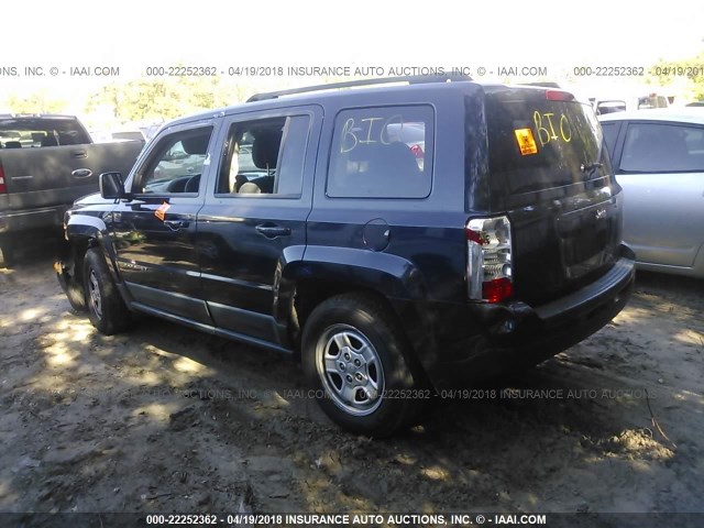 1J4NT1GB2BD146285 - 2011 JEEP PATRIOT SPORT Dark Blue photo 3