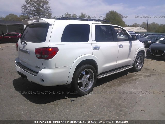 5TDZY68A48S012077 - 2008 TOYOTA SEQUOIA LIMITED WHITE photo 4