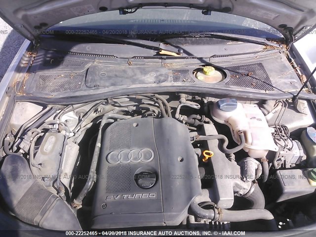 WAUDC28D4YA041214 - 2000 AUDI A4 1.8T QUATTRO SILVER photo 10