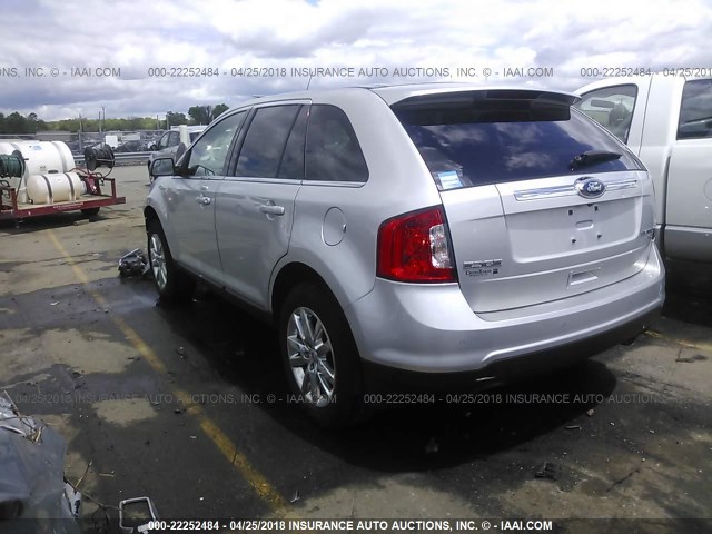 2FMDK4KC3BBB65371 - 2011 FORD EDGE LIMITED SILVER photo 3