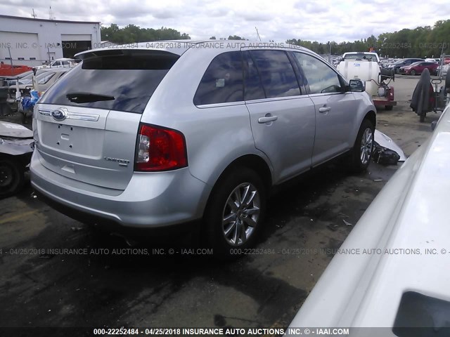 2FMDK4KC3BBB65371 - 2011 FORD EDGE LIMITED SILVER photo 4