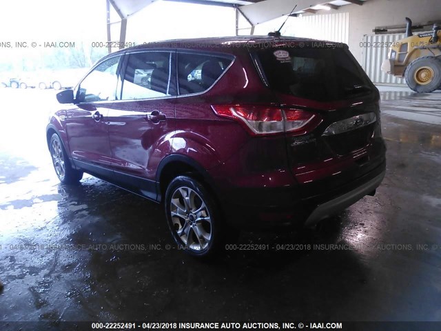 1FMCU0HX5DUC60438 - 2013 FORD ESCAPE SEL BURGUNDY photo 3