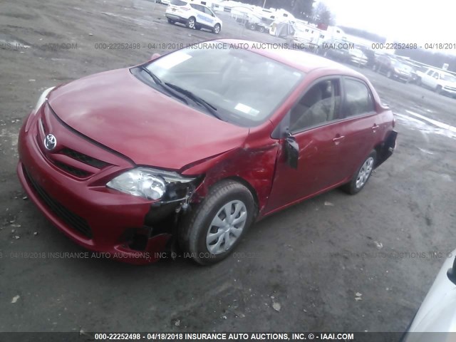 JTDBU4EE5B9139404 - 2011 TOYOTA COROLLA S/LE RED photo 2