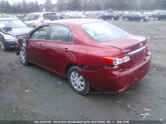 JTDBU4EE5B9139404 - 2011 TOYOTA COROLLA S/LE RED photo 3