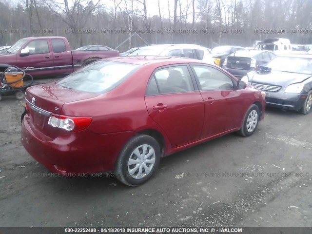 JTDBU4EE5B9139404 - 2011 TOYOTA COROLLA S/LE RED photo 4