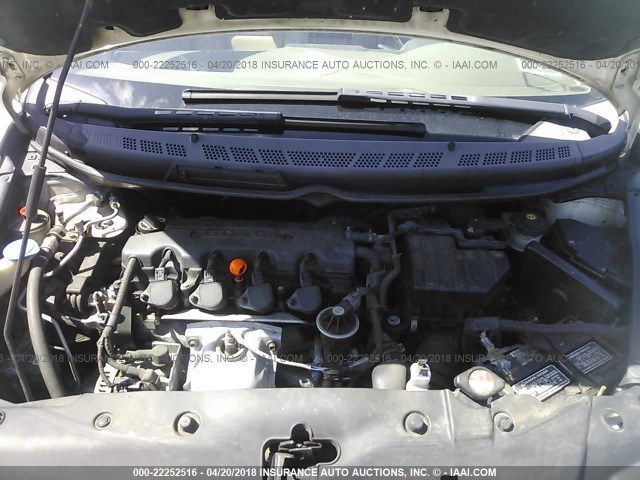 2HGFG12918H549402 - 2008 HONDA CIVIC EXL WHITE photo 10