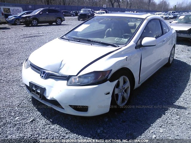 2HGFG12918H549402 - 2008 HONDA CIVIC EXL WHITE photo 2