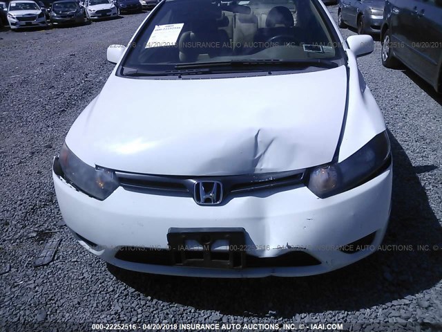 2HGFG12918H549402 - 2008 HONDA CIVIC EXL WHITE photo 6