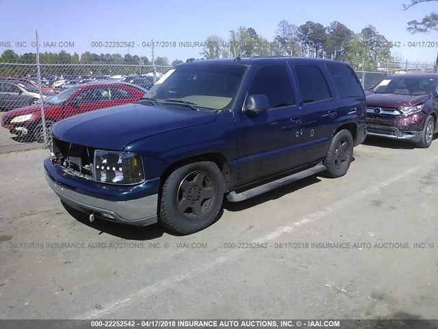 1GNEC13T55J262548 - 2005 CHEVROLET TAHOE C1500 BLUE photo 2