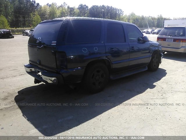 1GNEC13T55J262548 - 2005 CHEVROLET TAHOE C1500 BLUE photo 4