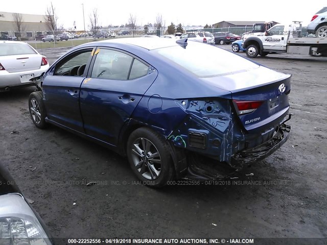 5NPD84LF9HH129743 - 2017 HYUNDAI ELANTRA SE/VALUE/LIMITED BLUE photo 3