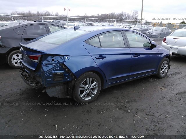 5NPD84LF9HH129743 - 2017 HYUNDAI ELANTRA SE/VALUE/LIMITED BLUE photo 4