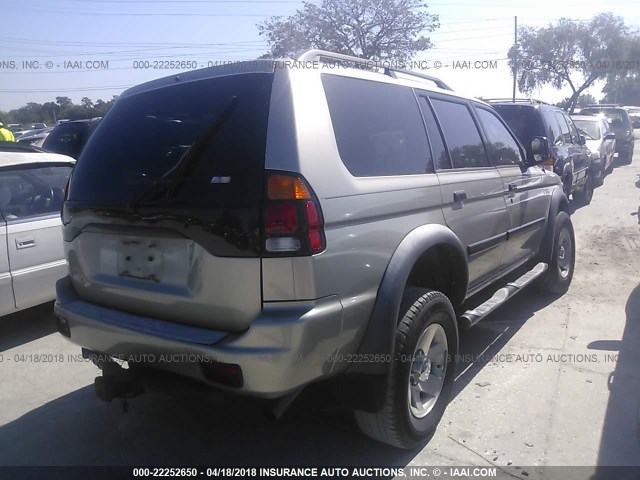 JA4LS21H73J004014 - 2003 MITSUBISHI MONTERO SPORT ES/SPORT LS GRAY photo 4