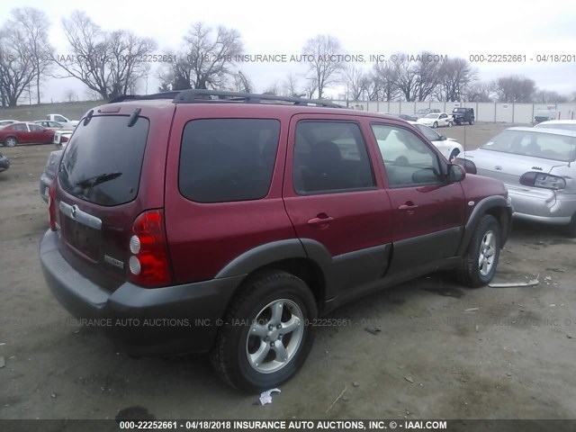 4F2YZ94185KM58591 - 2005 MAZDA TRIBUTE S RED photo 4