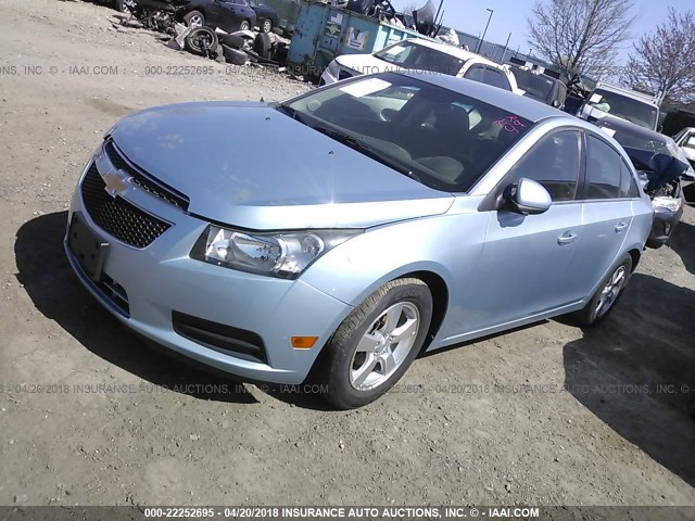 1G1PG5S94B7209778 - 2011 CHEVROLET CRUZE LT Light Blue photo 2