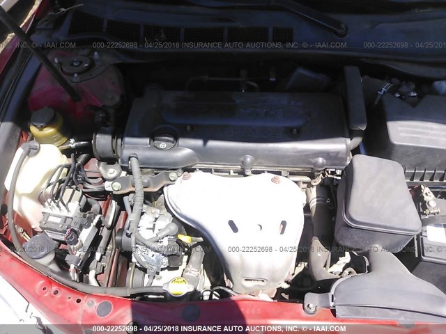 4T1BE46K57U016705 - 2007 TOYOTA CAMRY NEW GENERAT CE/LE/XLE/SE RED photo 10