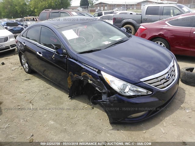 5NPEC4AC0DH594210 - 2013 HYUNDAI SONATA SE/LIMITED BLUE photo 1