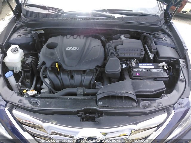 5NPEC4AC0DH594210 - 2013 HYUNDAI SONATA SE/LIMITED BLUE photo 10