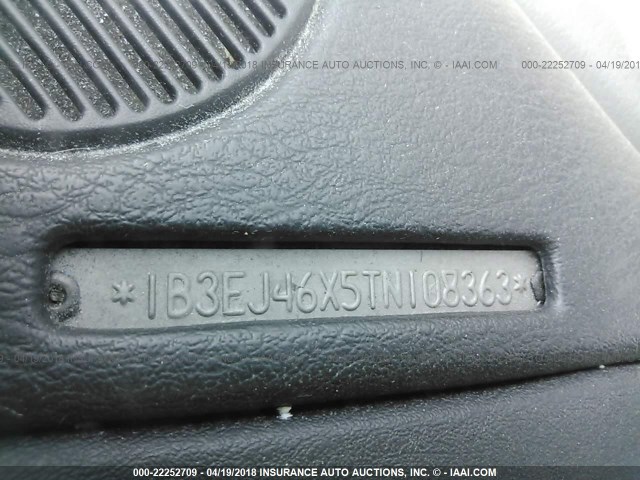 1B3EJ46X5TN108363 - 1996 DODGE STRATUS GRAY photo 9