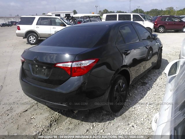 5YFBURHE6GP517319 - 2016 TOYOTA COROLLA L/LE/LE PLS/PRM/S/S PLS BLACK photo 4