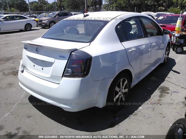 3N1AB6AP8BL726338 - 2011 NISSAN SENTRA 2.0/2.0S/SR/2.0SL WHITE photo 4