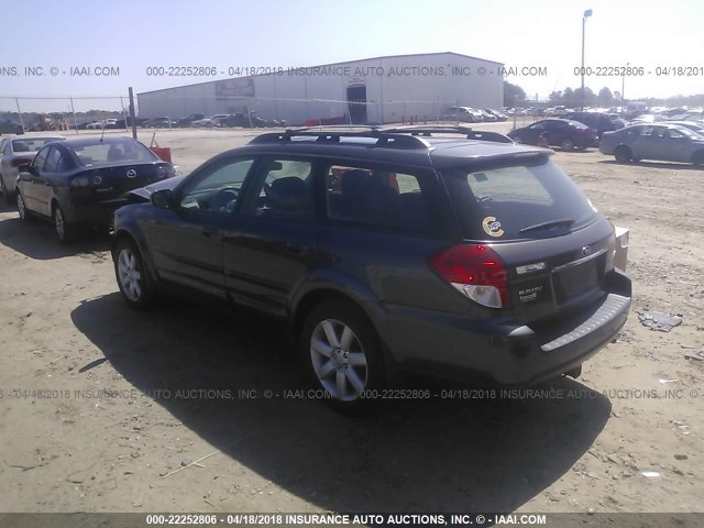 4S4BP62C787361366 - 2008 SUBARU OUTBACK 2.5I LIMITED GRAY photo 3