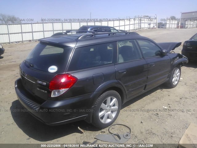 4S4BP62C787361366 - 2008 SUBARU OUTBACK 2.5I LIMITED GRAY photo 4