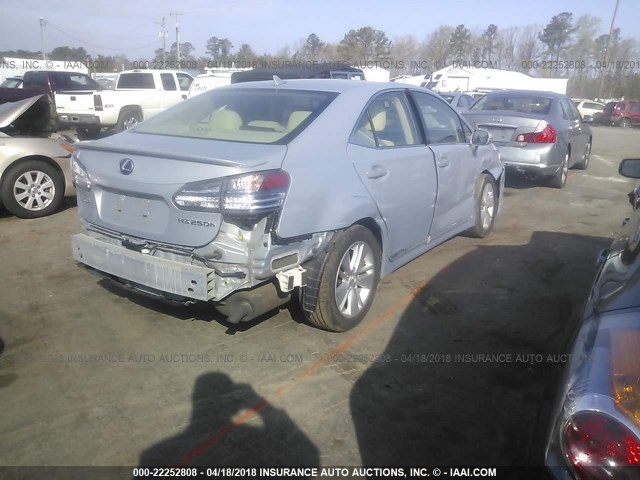 JTHBB1BA3A2021444 - 2010 LEXUS HS 250H SILVER photo 4