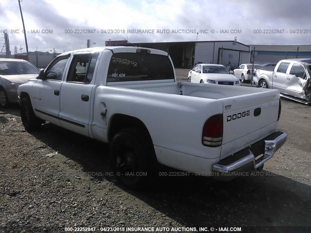 1B7HL2AN71S267092 - 2001 DODGE DAKOTA QUAD WHITE photo 3