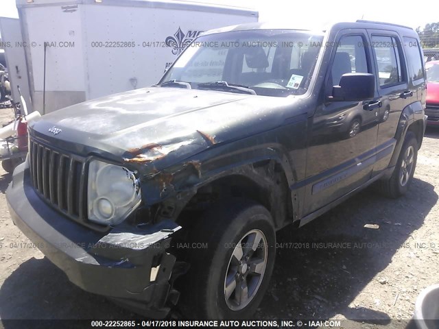 1J8GP28KX8W106792 - 2008 JEEP LIBERTY SPORT GREEN photo 2