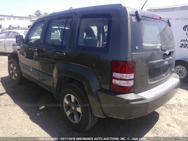 1J8GP28KX8W106792 - 2008 JEEP LIBERTY SPORT მწვანე ფოტო 3