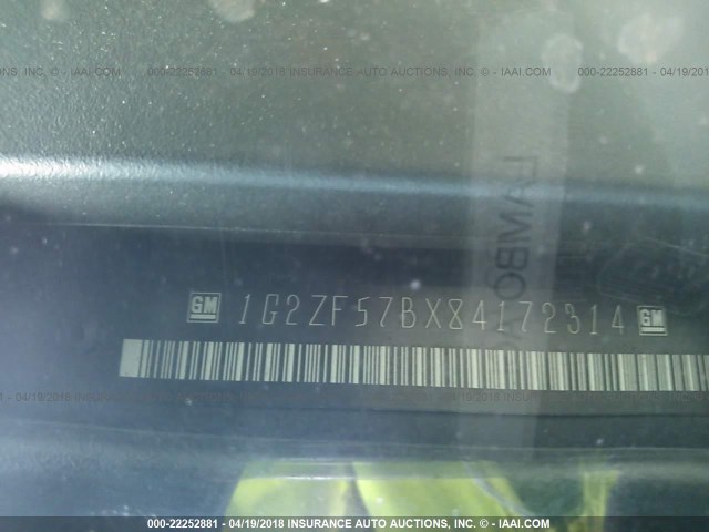 1G2ZF57BX84172314 - 2008 PONTIAC G6 VALUE LEADER/BASE Light Blue photo 9