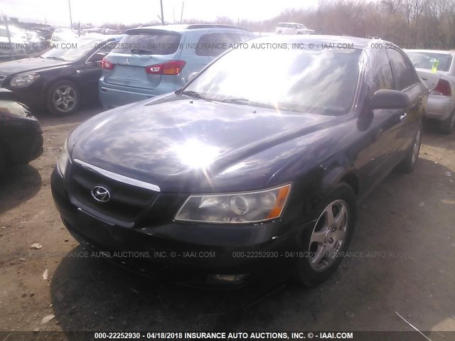 5NPEU46F06H140333 - 2006 HYUNDAI SONATA GLS/LX BLUE photo 2