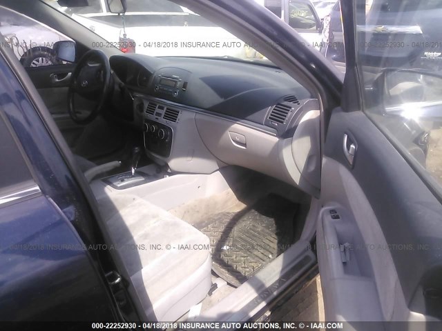 5NPEU46F06H140333 - 2006 HYUNDAI SONATA GLS/LX BLUE photo 5