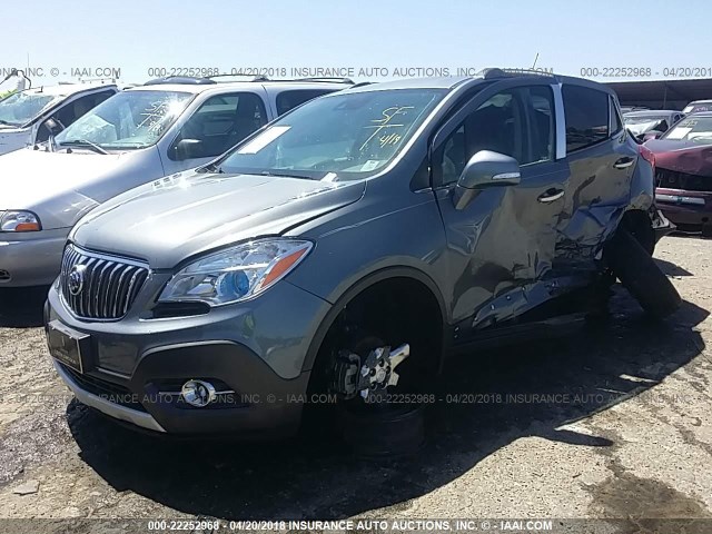 KL4CJDSB5EB599919 - 2014 BUICK ENCORE PREMIUM Gris foto 2