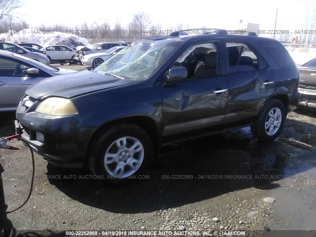 2HNYD18974H523348 - 2004 ACURA MDX TOURING GRAY photo 2