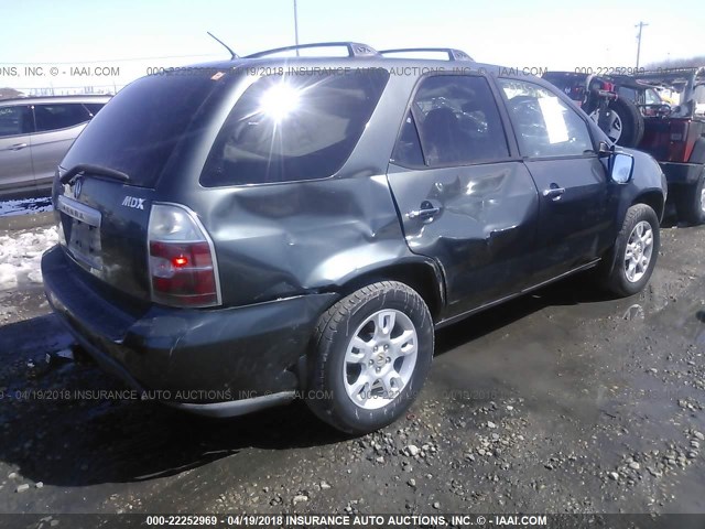 2HNYD18974H523348 - 2004 ACURA MDX TOURING GRAY photo 4