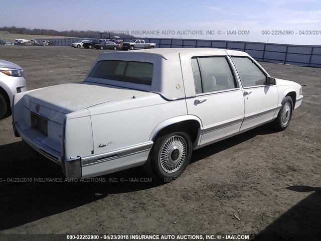 1G6CD53B2P4305937 - 1993 CADILLAC DEVILLE WHITE photo 4